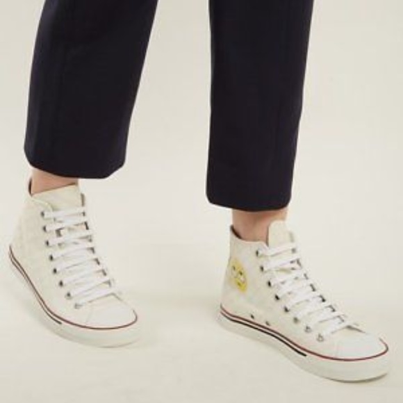 AUTH NIB Vetements emoji hIgh top sneakers sz 41 - Picture 5 of 7